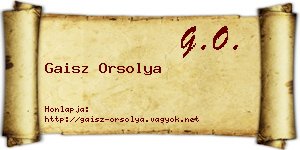 Gaisz Orsolya névjegykártya